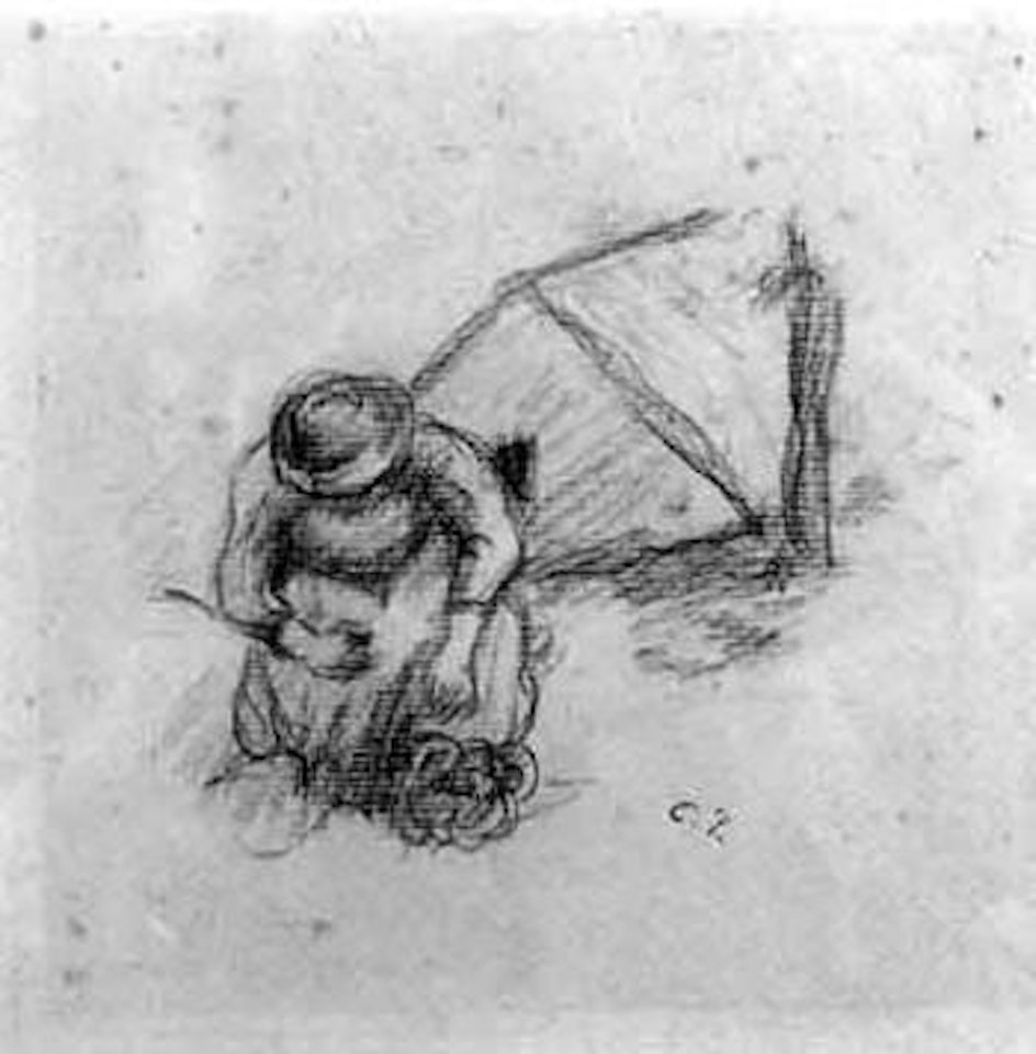 Peasant woman with cabbage by Camille Pissarro