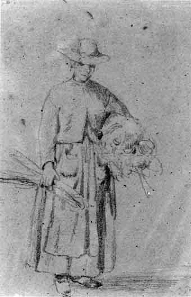 Femme - peasant woman in a straw hat by Camille Pissarro