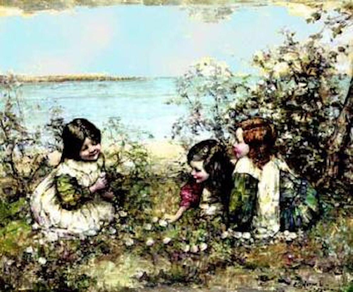 Gathering flowers by Edward Atkinson Hornel