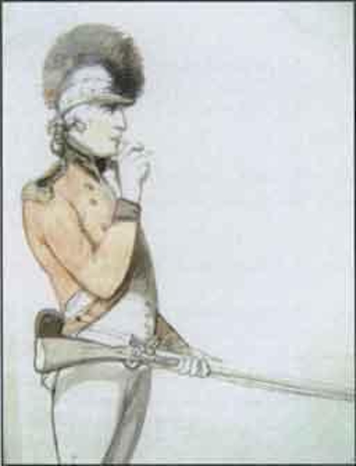 Study of soldier standing full-length by Thomas Rowlandson