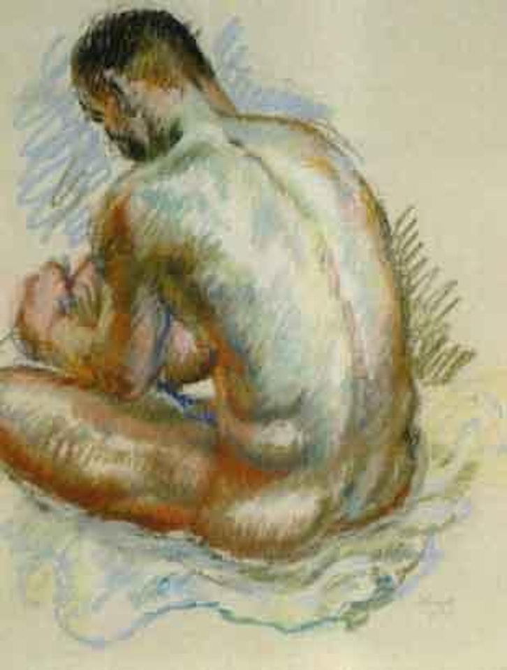 Seated male nude by Duncan Grant