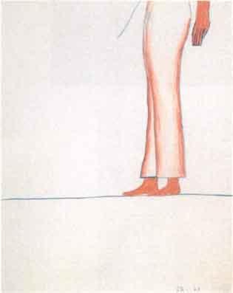 The red trousers by David Hockney