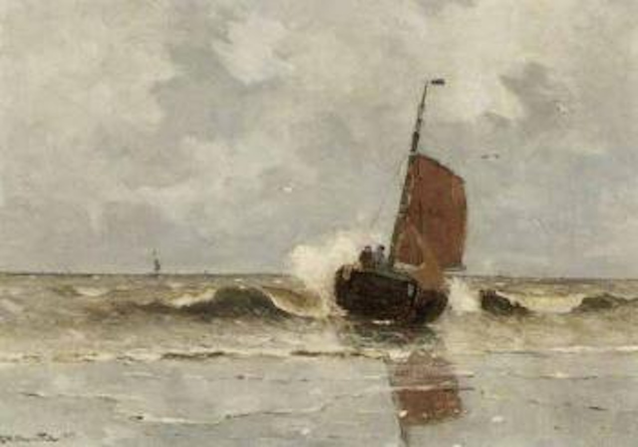 The Katwijk 9 in the surf by Gerhard Arij Ludwig Morgenstjerne Munthe