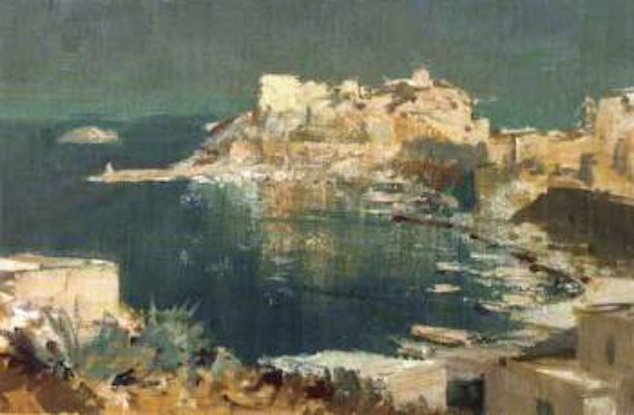 Sunlit harbour, Ponza by Edward Seago