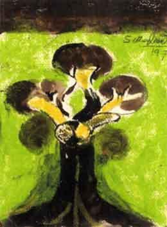 Tree against a green background by Graham Sutherland