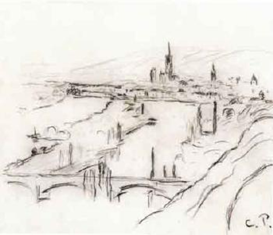Vue panoramique de Rouen by Camille Pissarro
