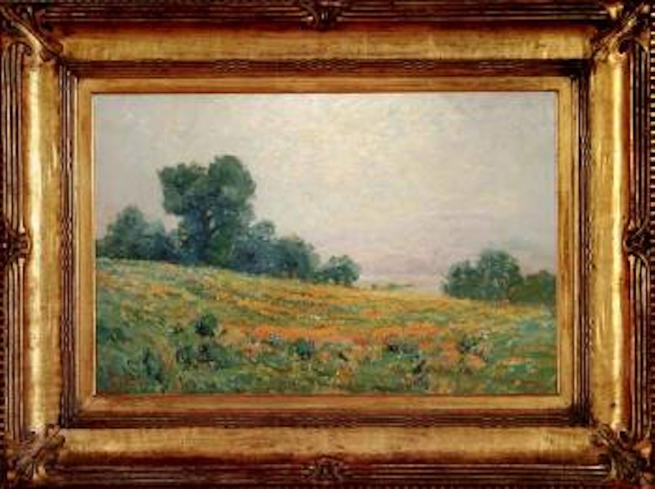 Wild flower hillside by Granville Redmond