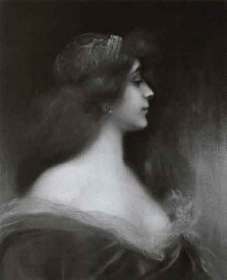 Profile portrait of a Titian haired beauty by Alexei Harlamoff