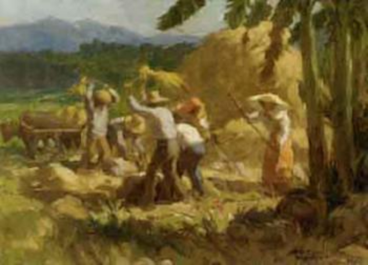 Figures harvesting by Fernando Amorsolo