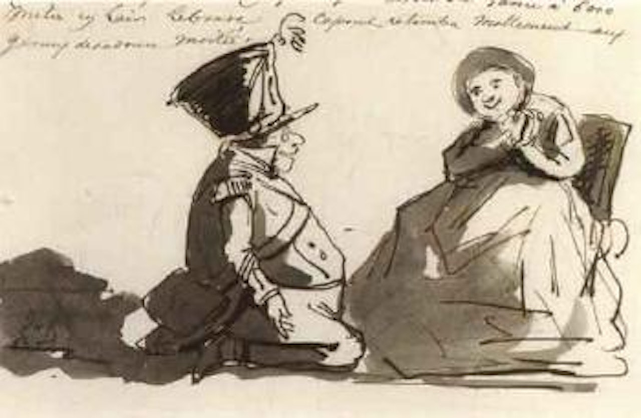 Two figures conversing by Honoré Daumier