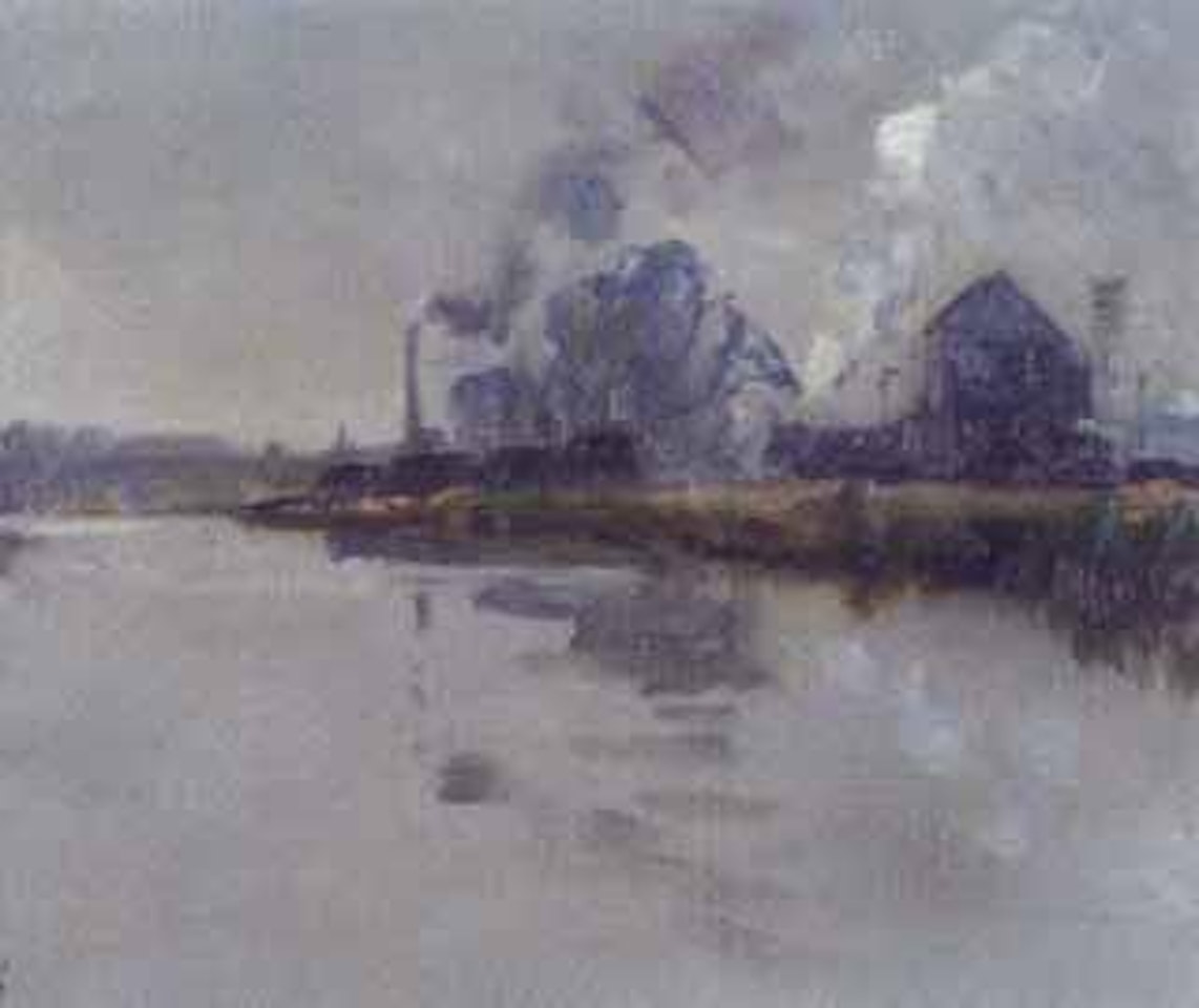 River Yare looking towards Norwich by Thorpe railway junction by Edward Seago