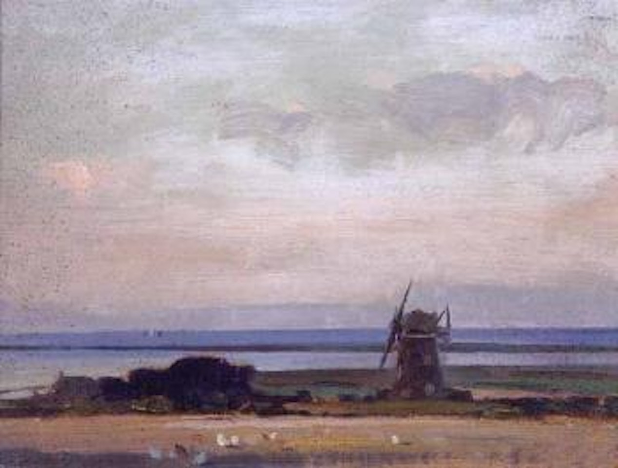 Landscape with windmill by Edward Seago