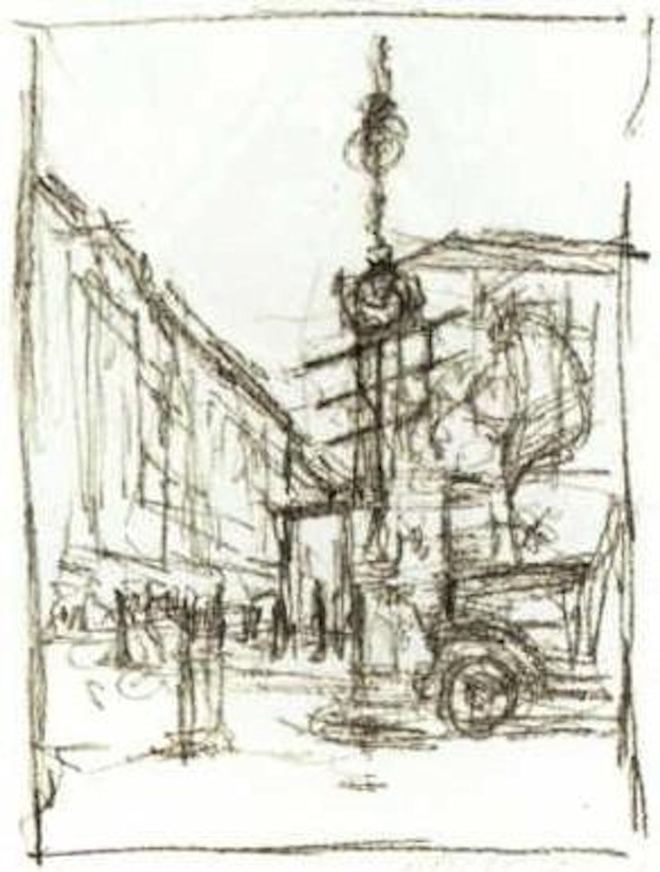 Untitled street scene by Alberto Giacometti