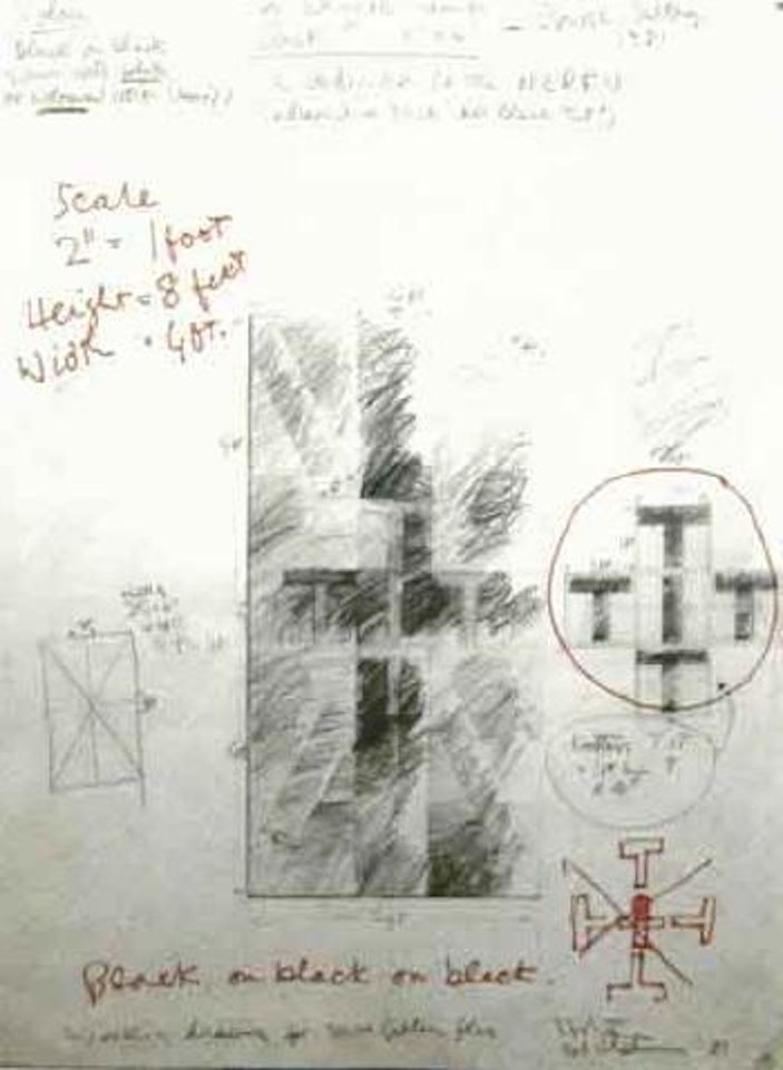 Working drawing for Dowse Gallery Flag by Ralph Hotere