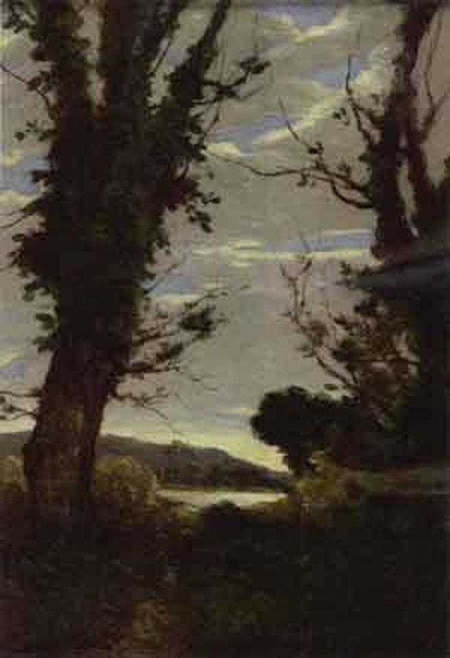 Wooded landscape by Henri Harpignies
