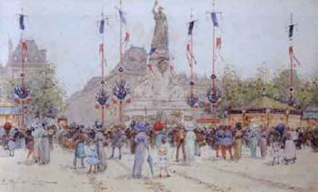Bastille Day celebration by Eugene Galien-Laloue
