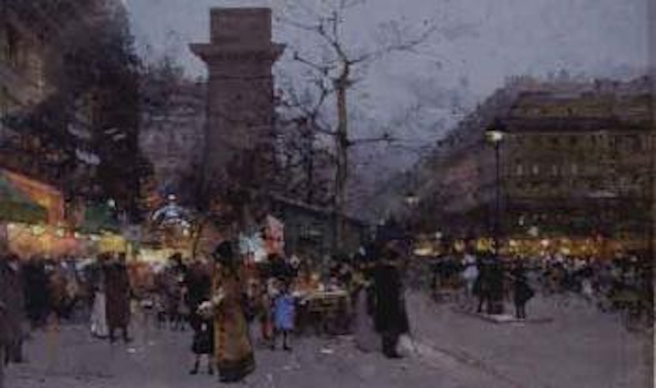 La port Saint Denis by Eugene Galien-Laloue