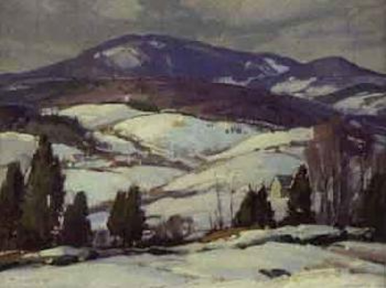 Snowy hillside in New England by Aldro Thompson Hibbard