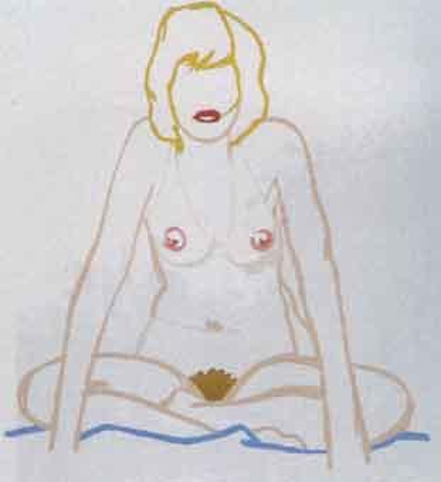 Minica sitting cross legged by Tom Wesselmann