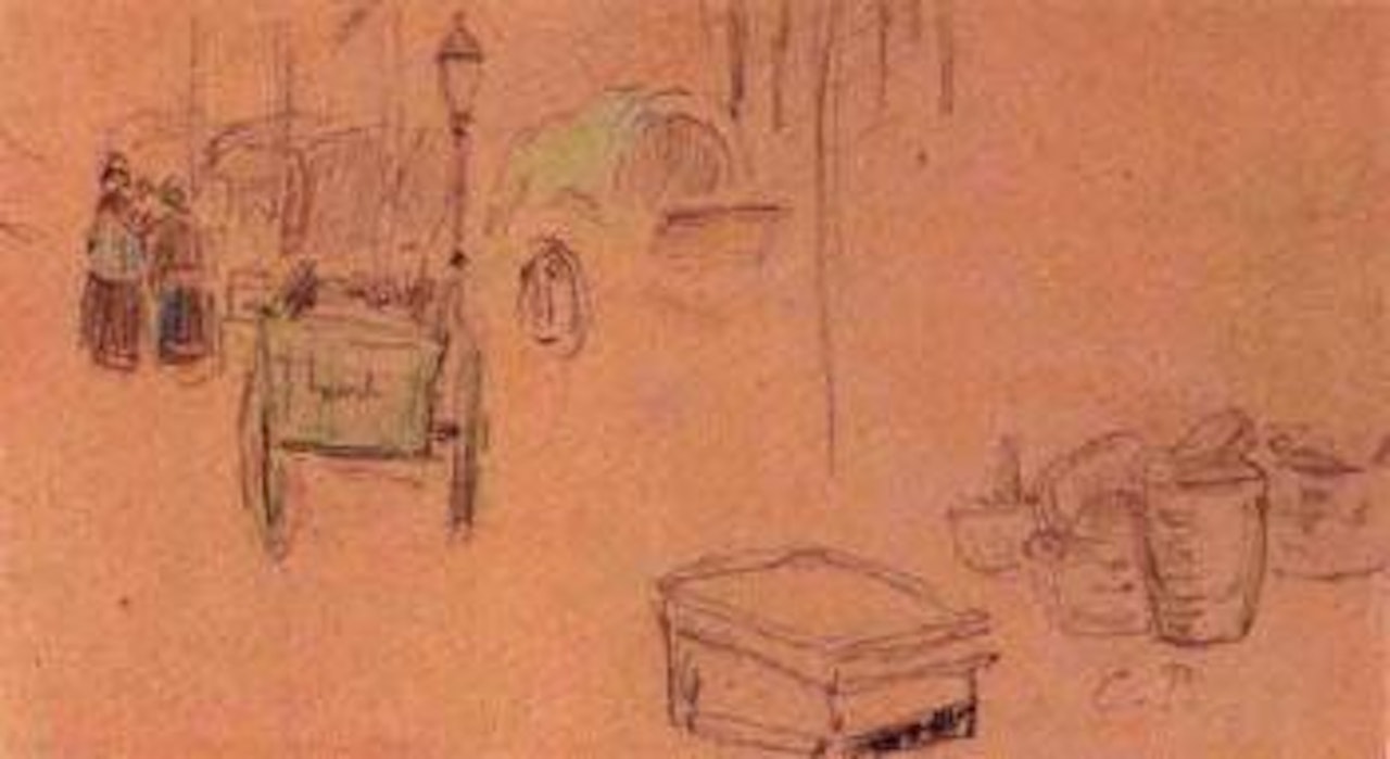 Au marche by Camille Pissarro