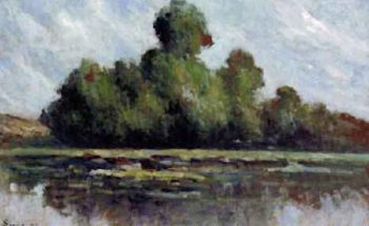 Banquet d'arbres au bord de la Seine, Rolleboise by Maximilien Luce