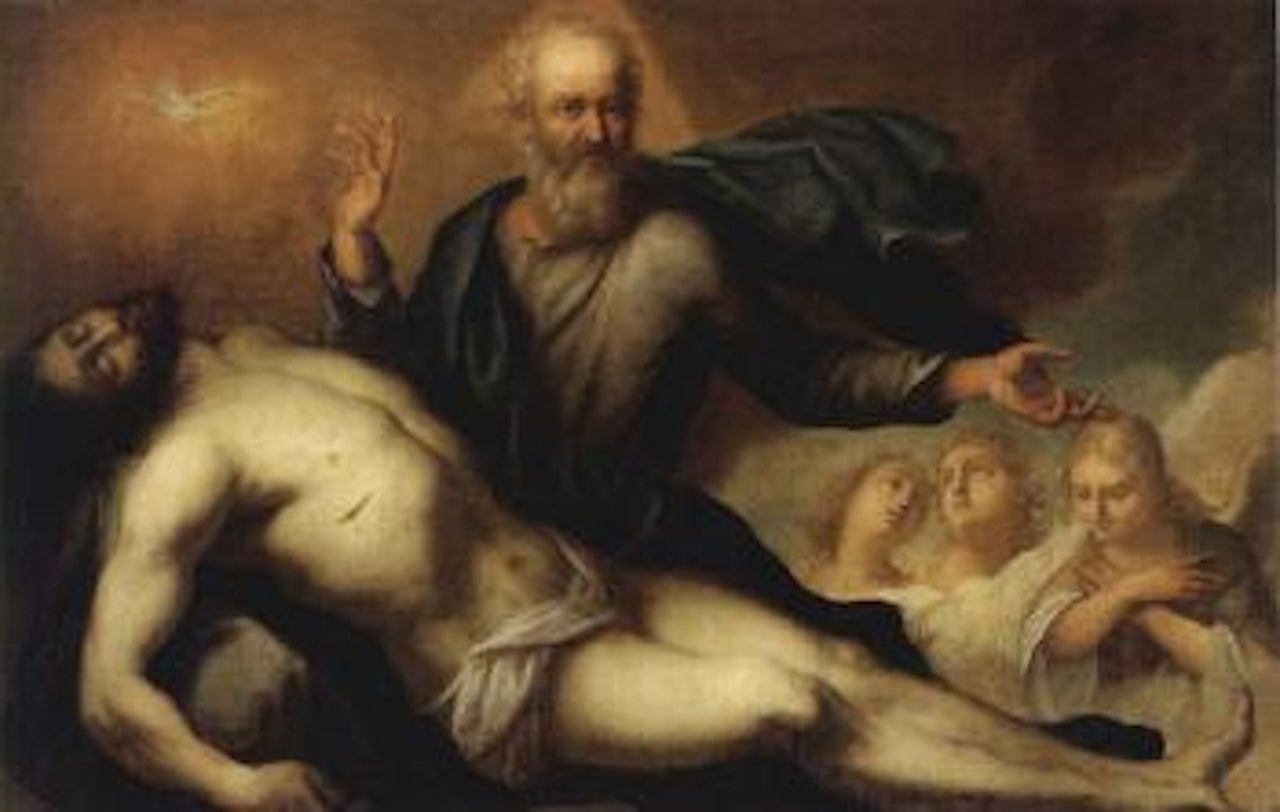 Christ, God the Father, the Holy Spirit and an angel by Pietro Novelli