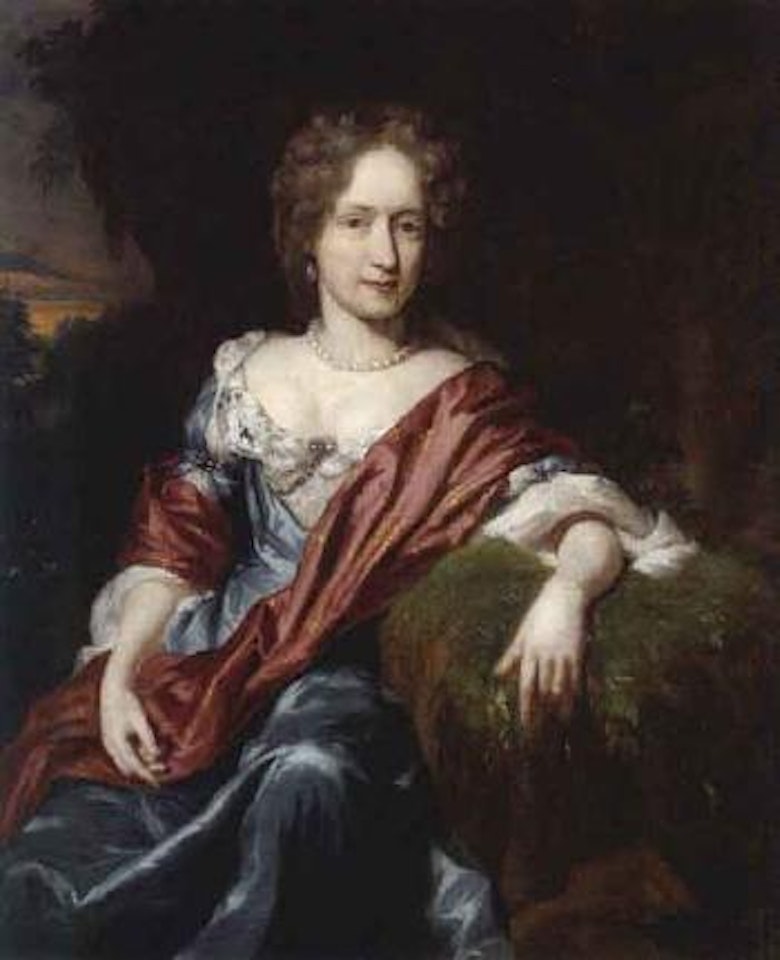 Portrait of a lady wearing a pearl necklace by Nicolaes Maes