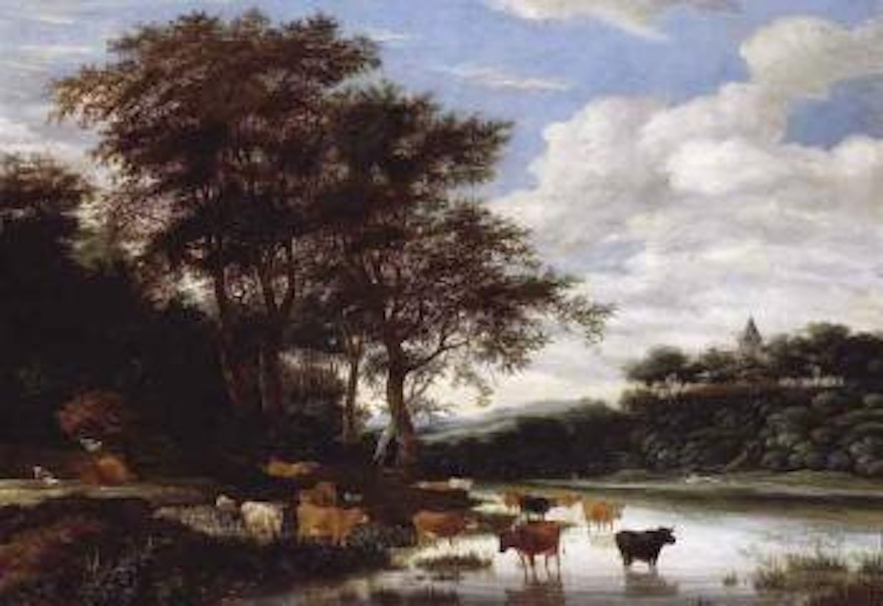 Summer day in wooded river landscape by Jacob Salomonsz. van Ruysdael
