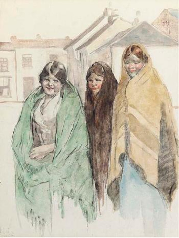 Three shawled peasants by William Conor