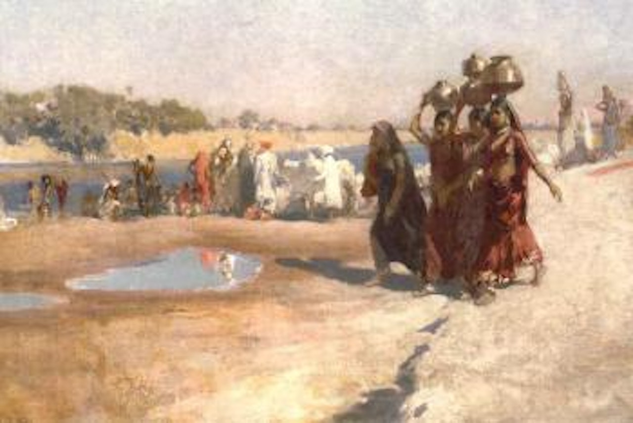 By the river at Ahmedabad, India by Edwin Lord Weeks