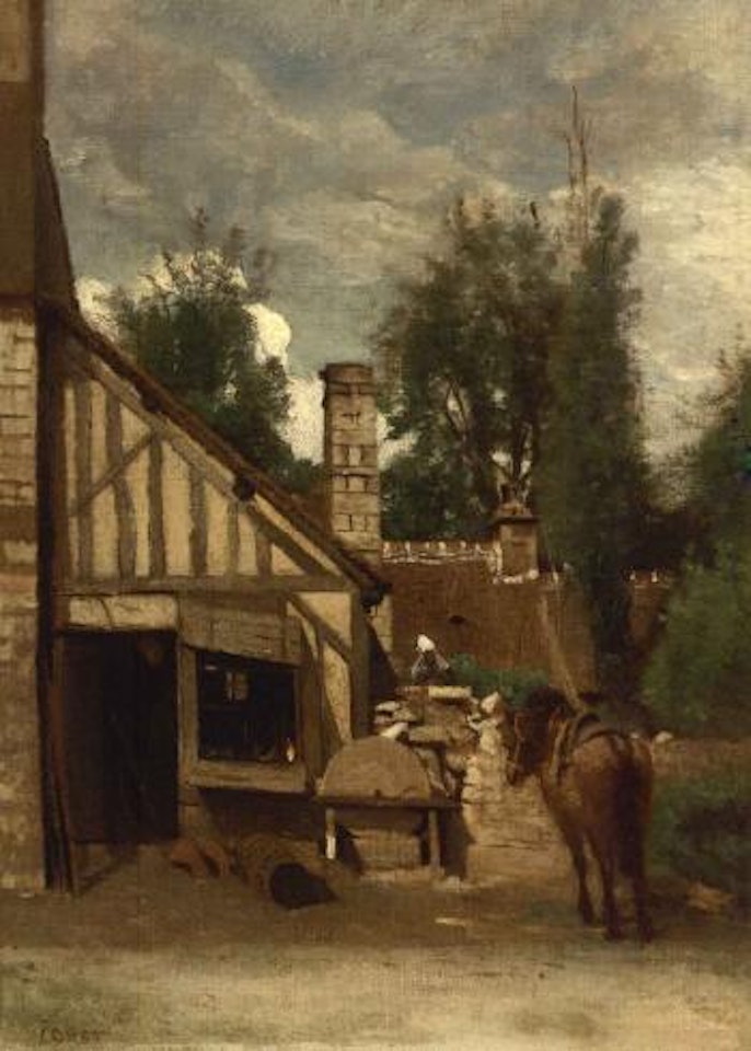 Cour d'une petite ferme normande by Jean Baptiste Camille Corot