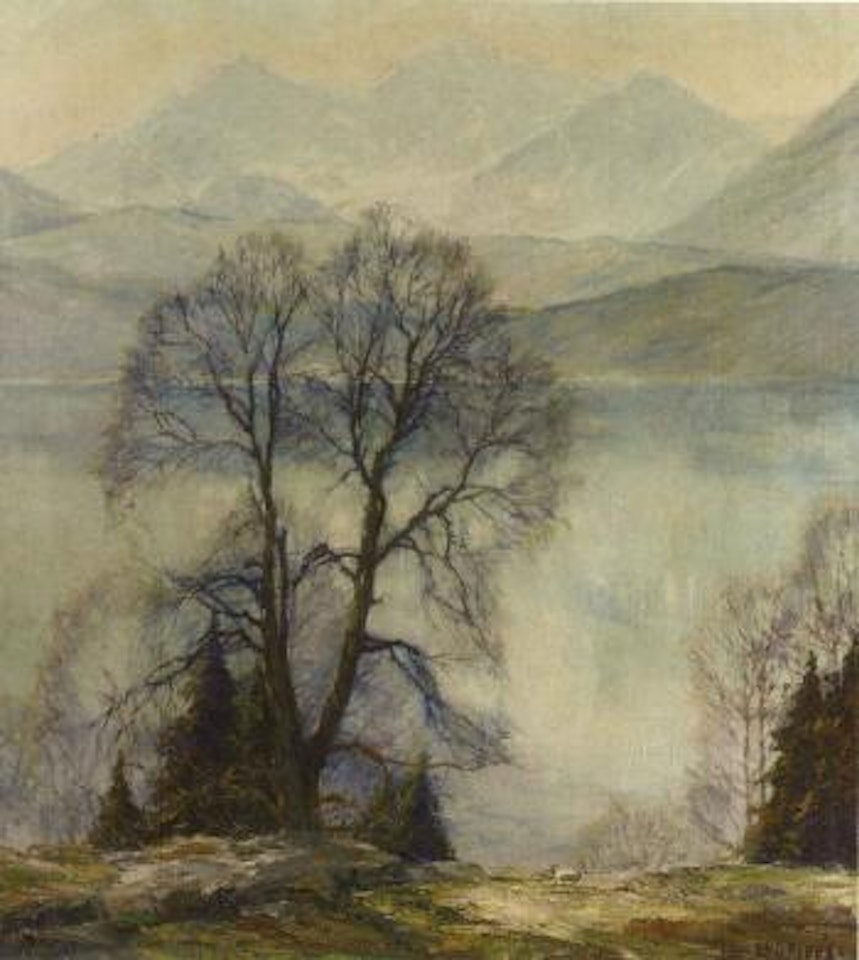 Landscape with mountains beyond by Otto Pippel