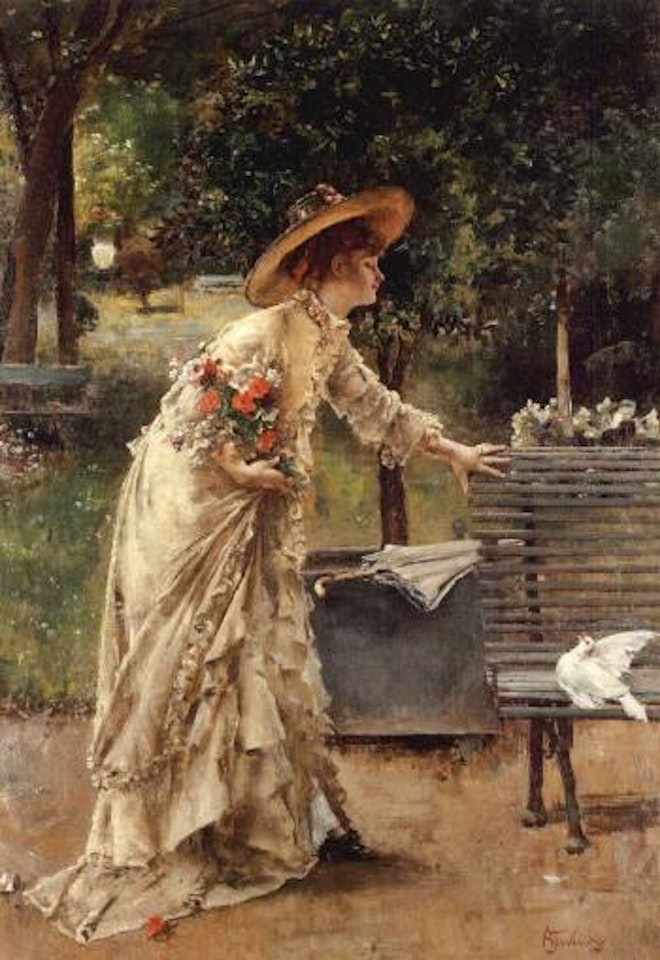 L'apres-midi au parc by Alfred Stevens