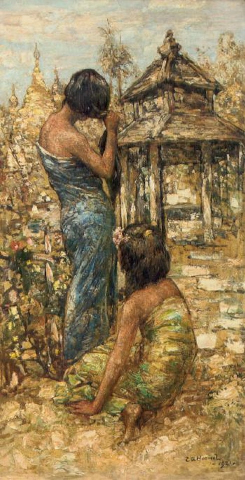 Burmese hairdresser by Edward Atkinson Hornel
