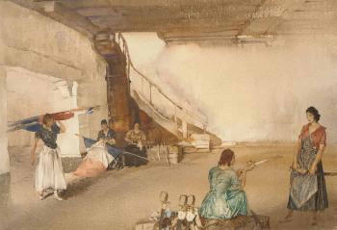 Flags and cutlasses for the bravade, St Tropez by William Russell Flint