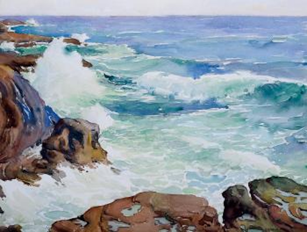 Blowhole Oahu, Hawaiian Islands by Joseph Henry Sharp
