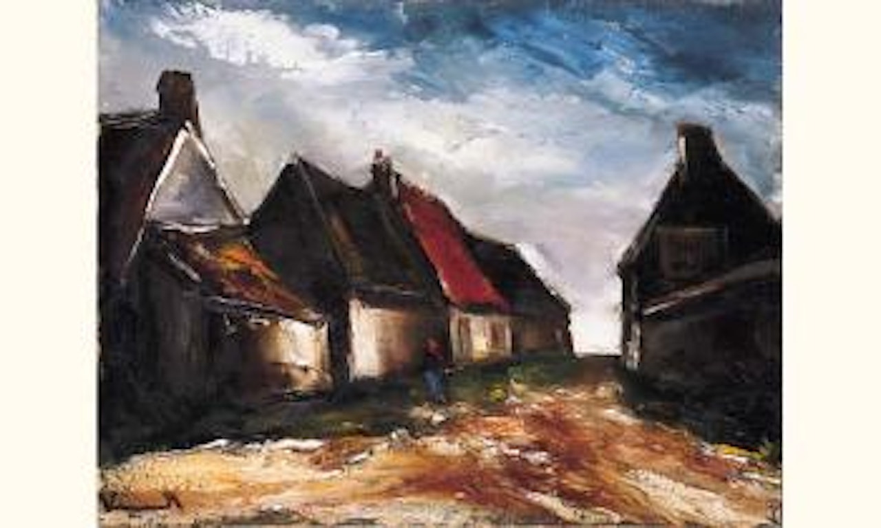Rue de village animee by Maurice de Vlaminck
