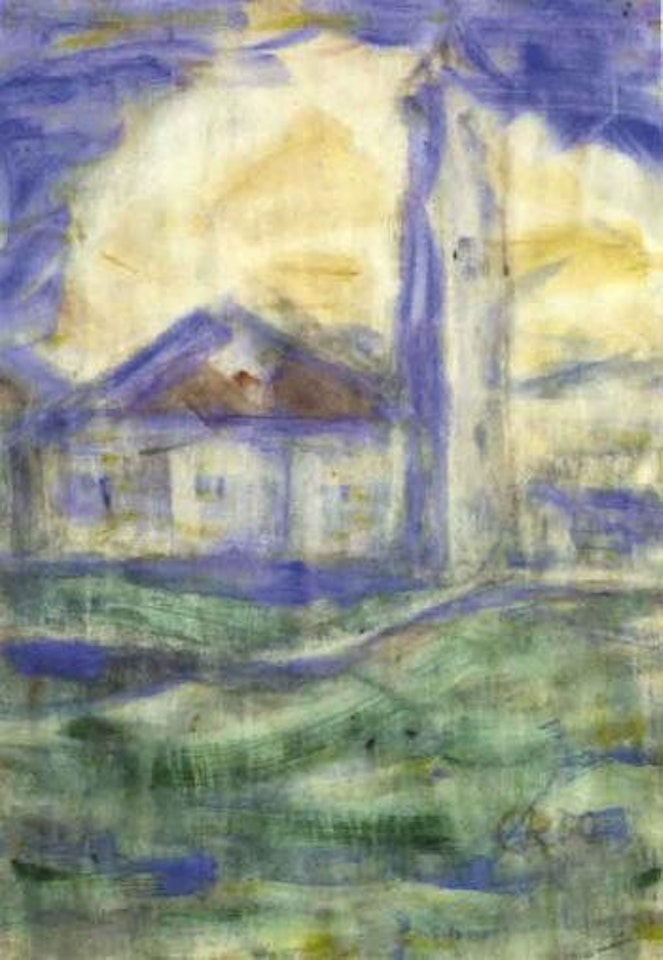 Church in landscape by Christian Rohlfs