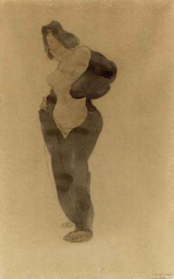 Nu feminin en robe noire by Pierre-Auguste Renoir