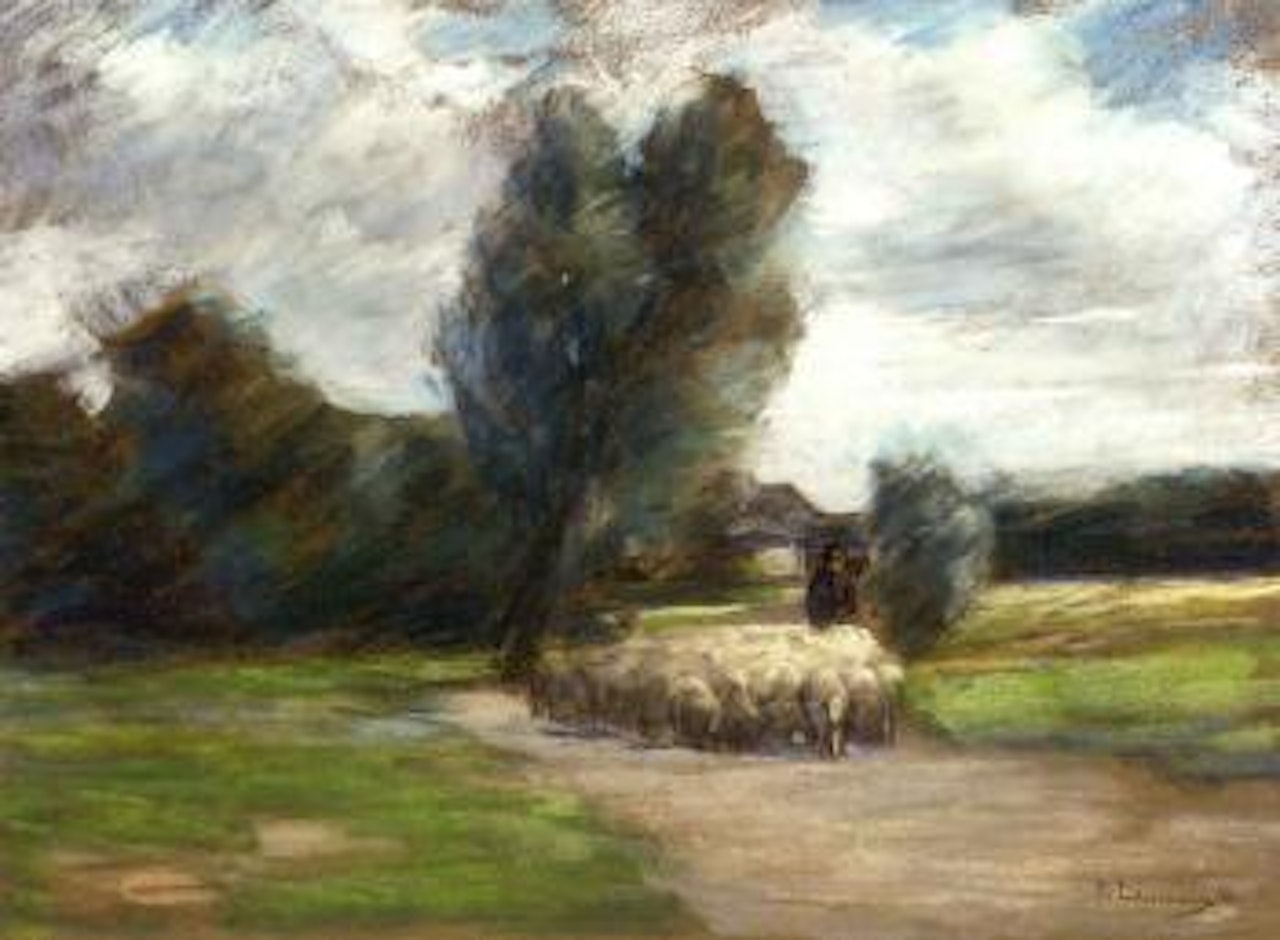 Landscape with herd by Max Liebermann