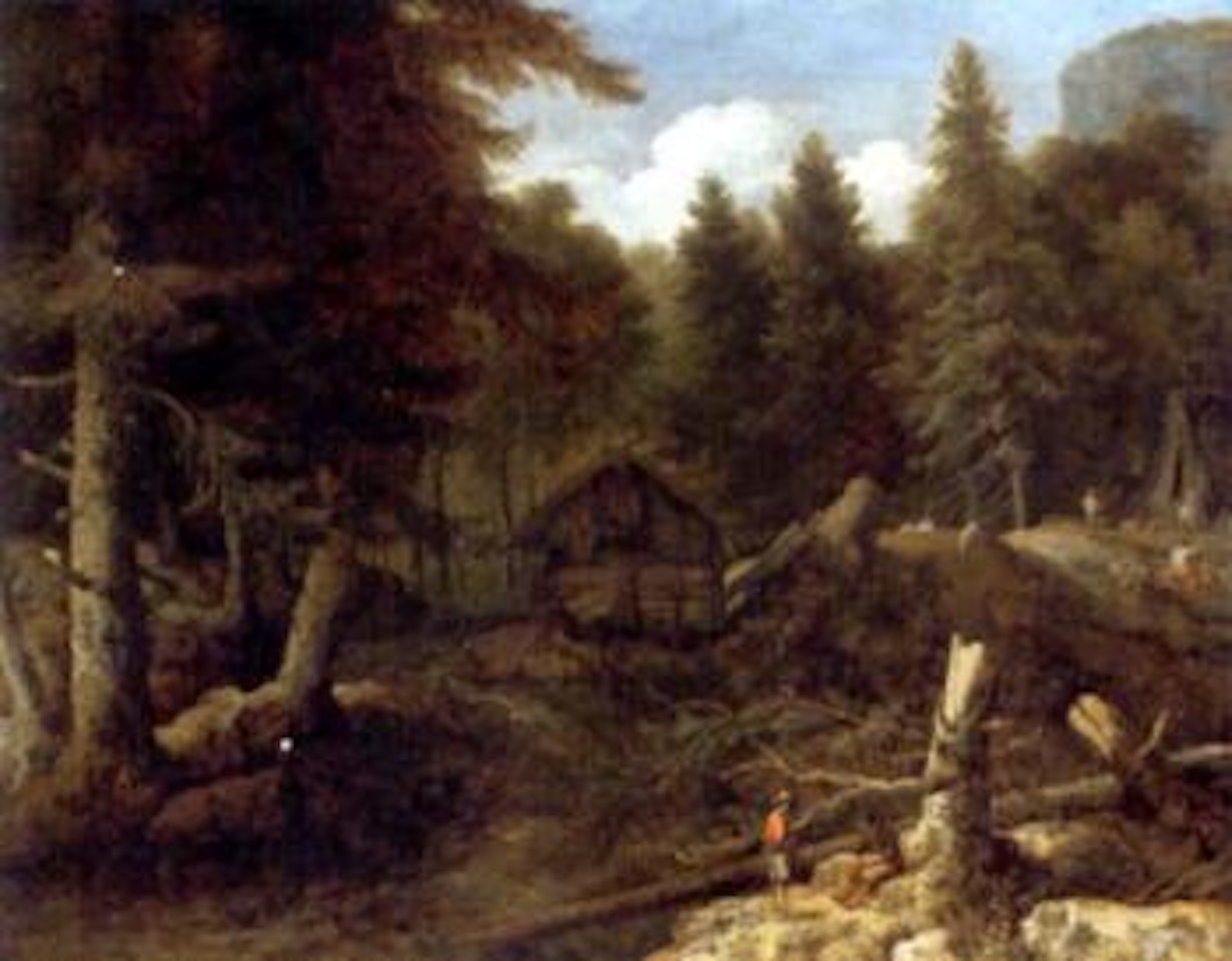 Extensive wooded landscape by Allart van Everdingen