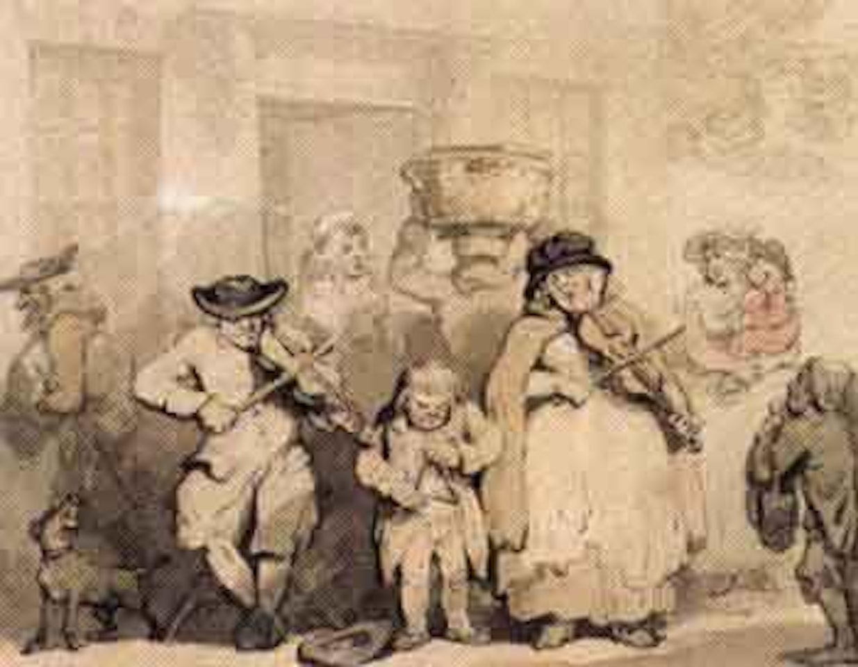 Street musicians by Thomas Rowlandson