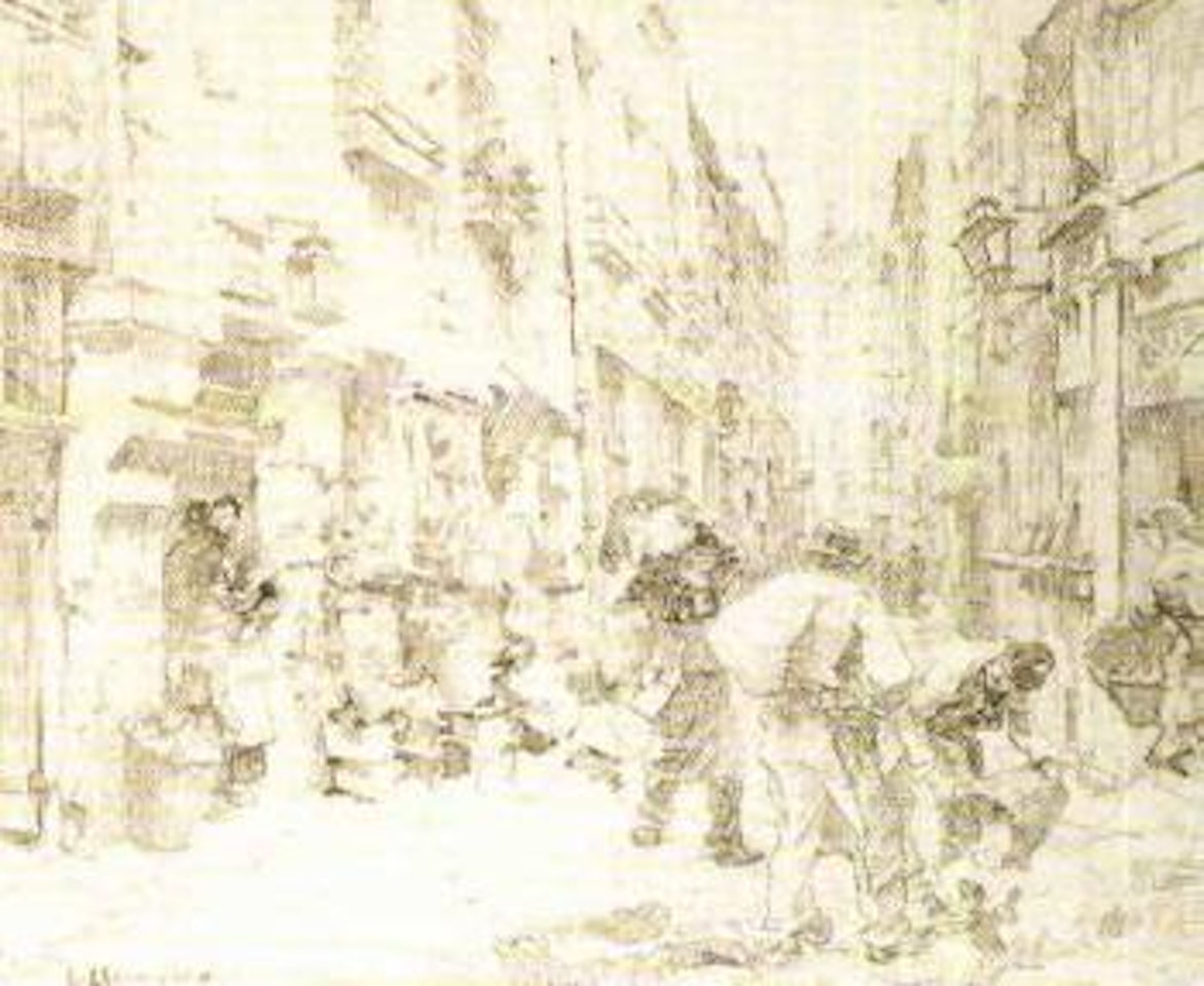 Rue galande by Léon Augustin Lhermitte