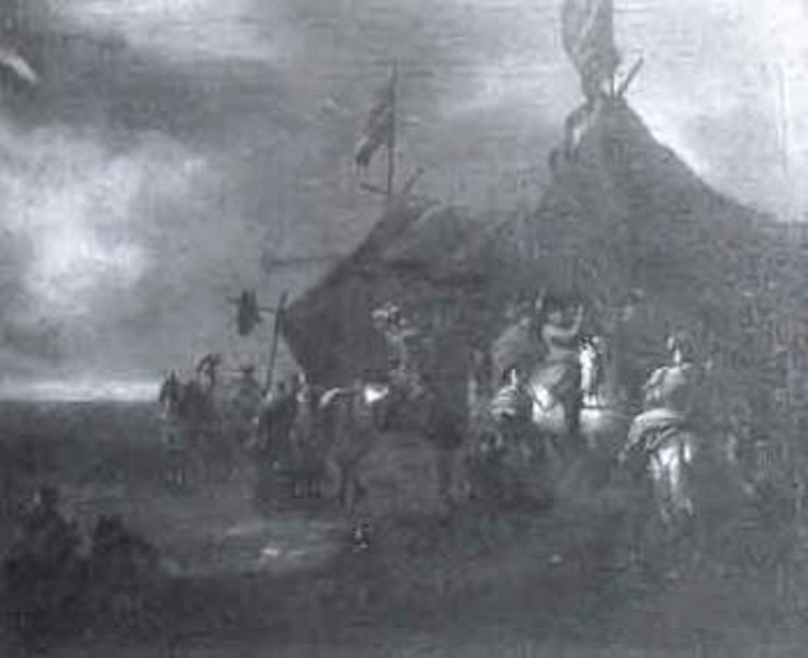 Portrayal of cavalry camp by Philips Wouwerman