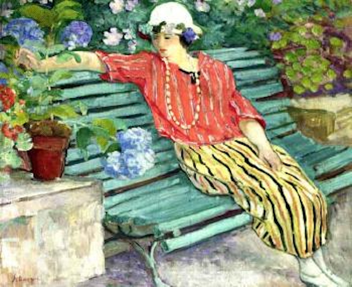 Jeune femme aux hortensias by Henri Lebasque