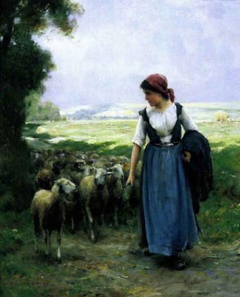 Young shepherdess by Julien Dupré