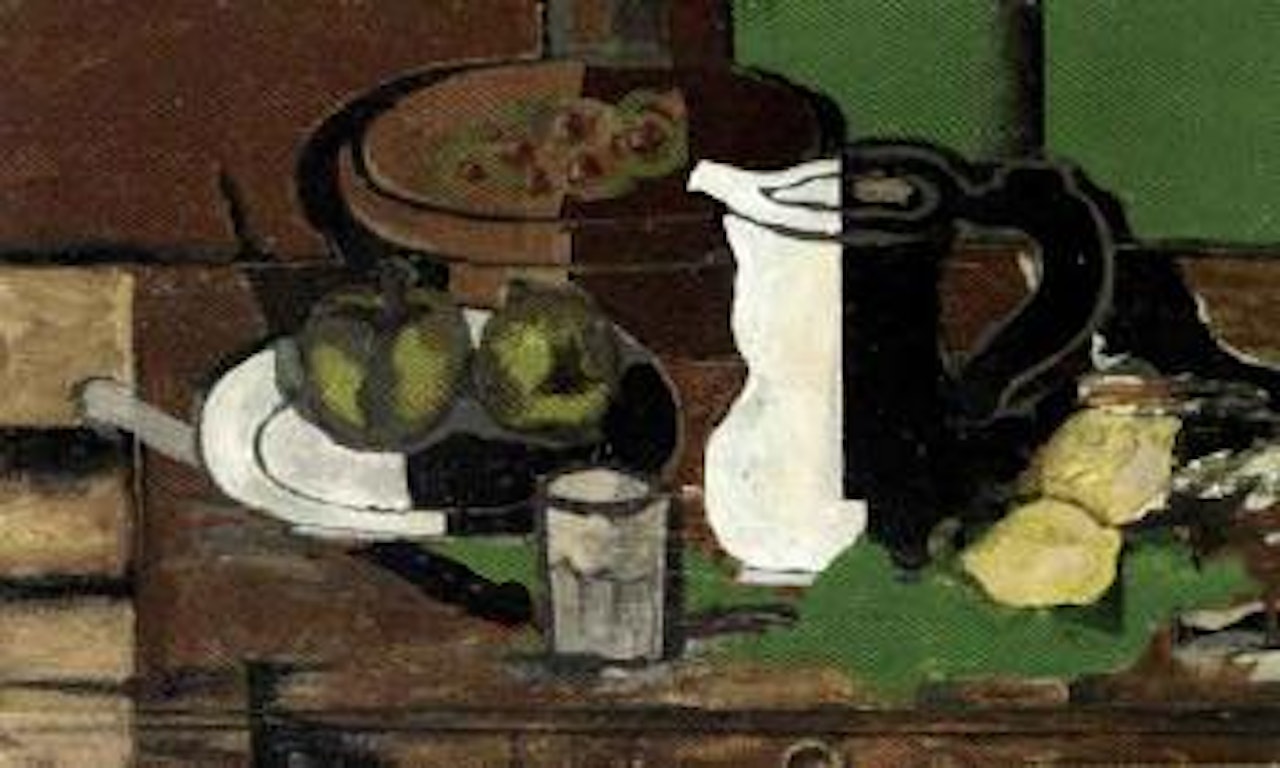Couteau, prunes, raisin, cruche by Georges Braque