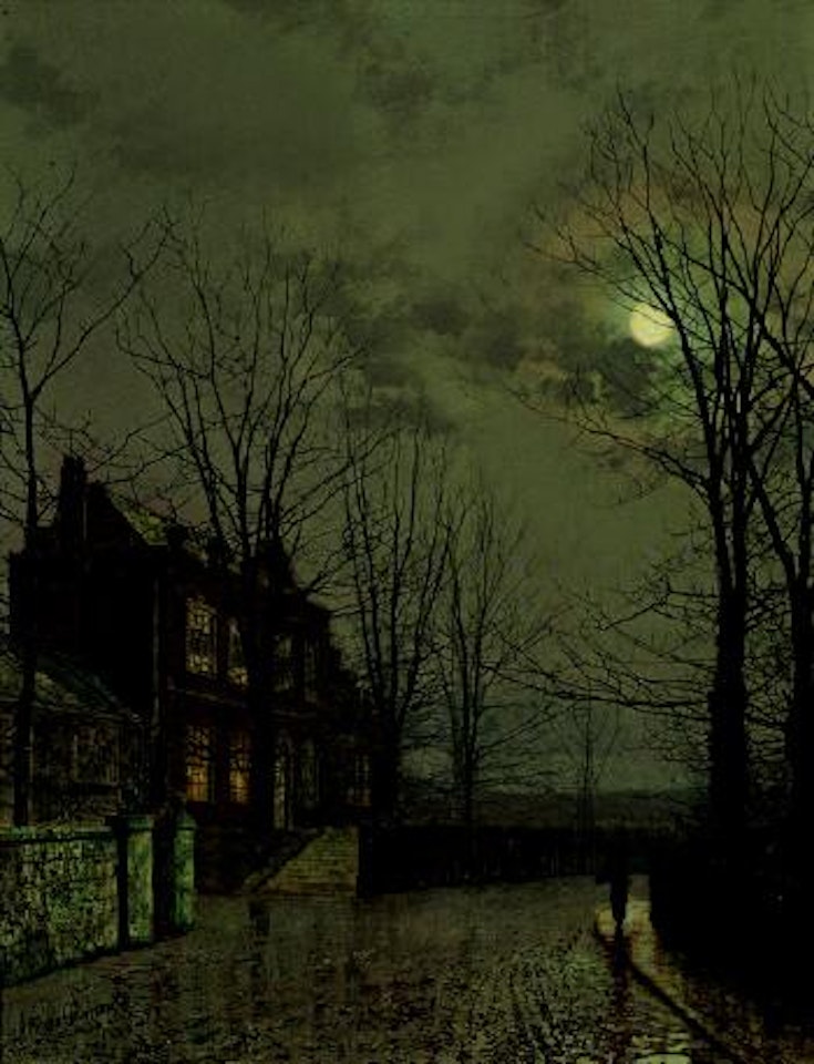 Street by moonlight by John Atkinson Grimshaw