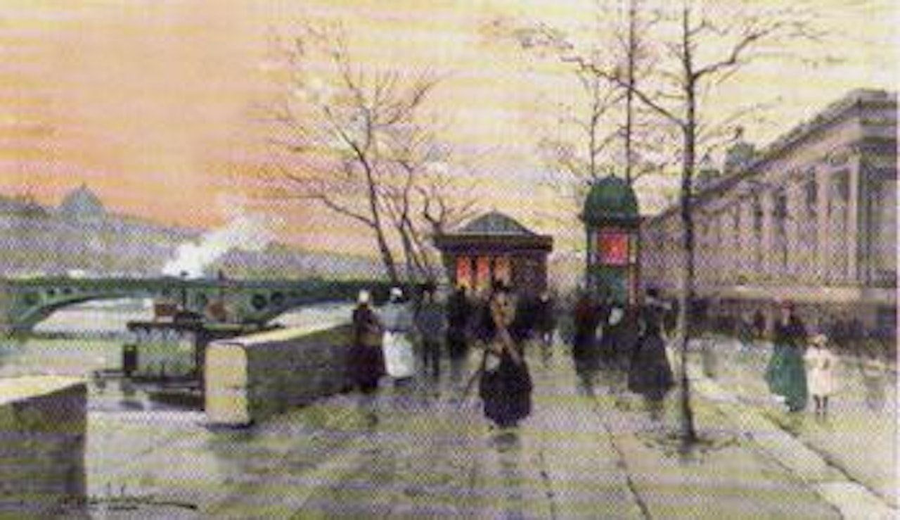 Louvre by Eugene Galien-Laloue