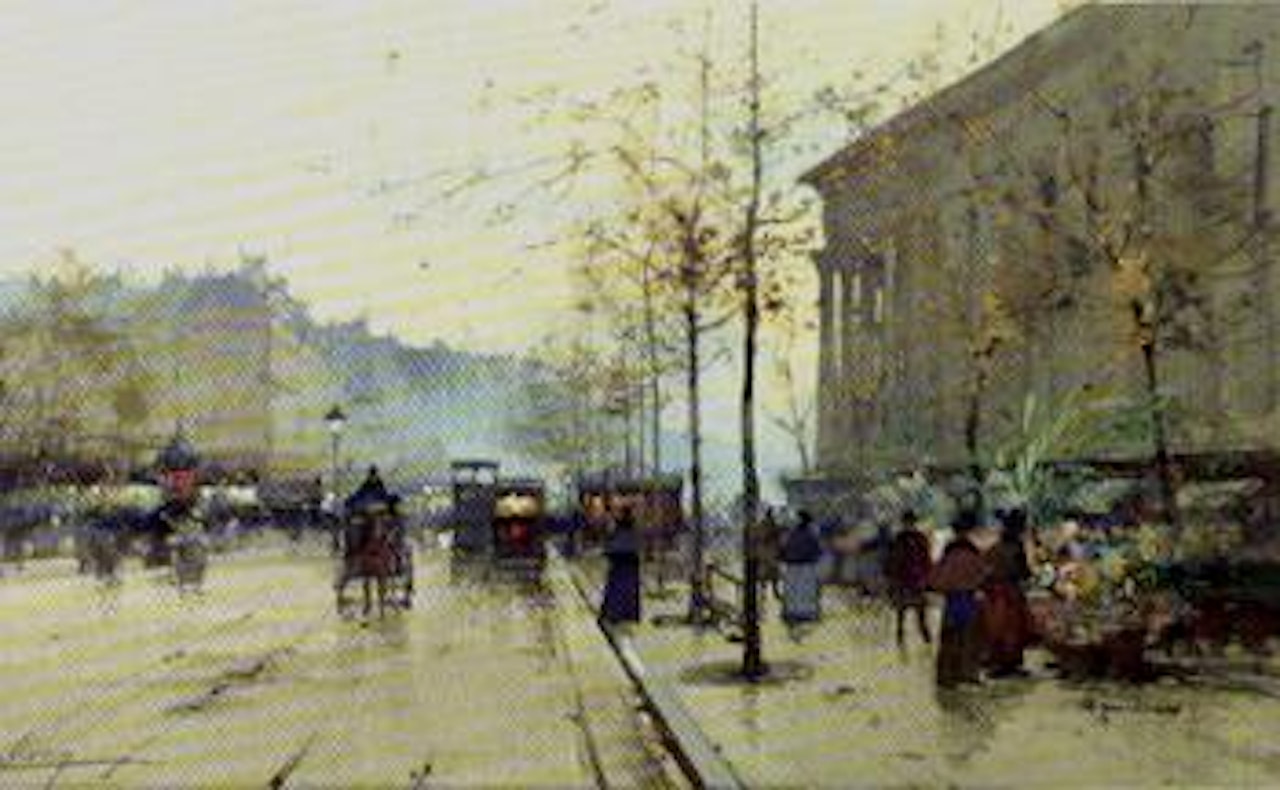 Marche aux fleurs by Eugene Galien-Laloue